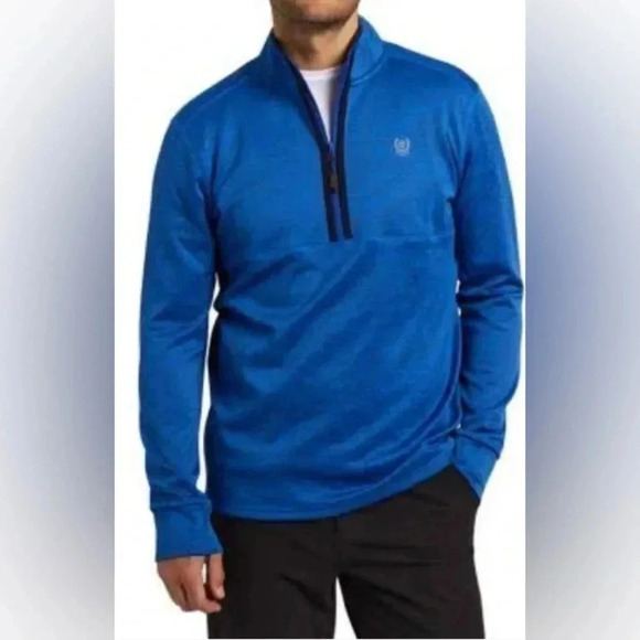 Chaps 1/4 Zip Soft Warm Fleece Pullover Sweatshirt‎  Marine Blue Men’s XL New - Picture 1 of 10